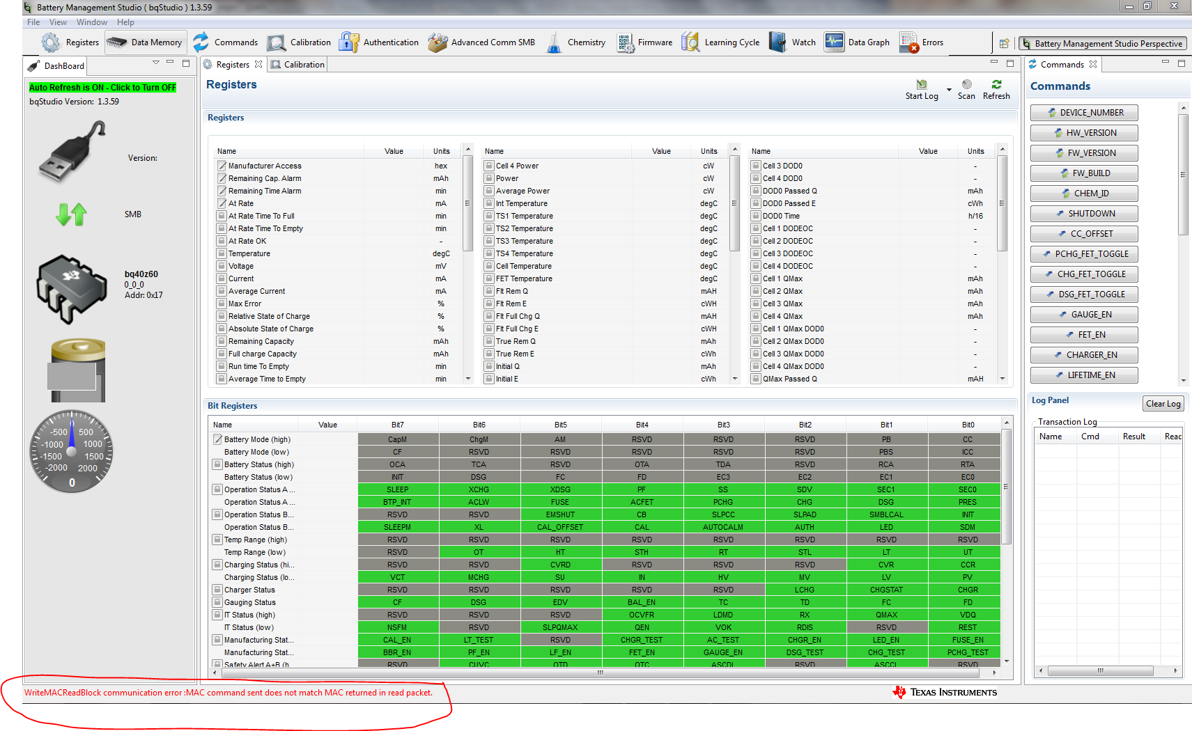 BQ40Z60: EV2300 and custom board problem - Power management forum ...