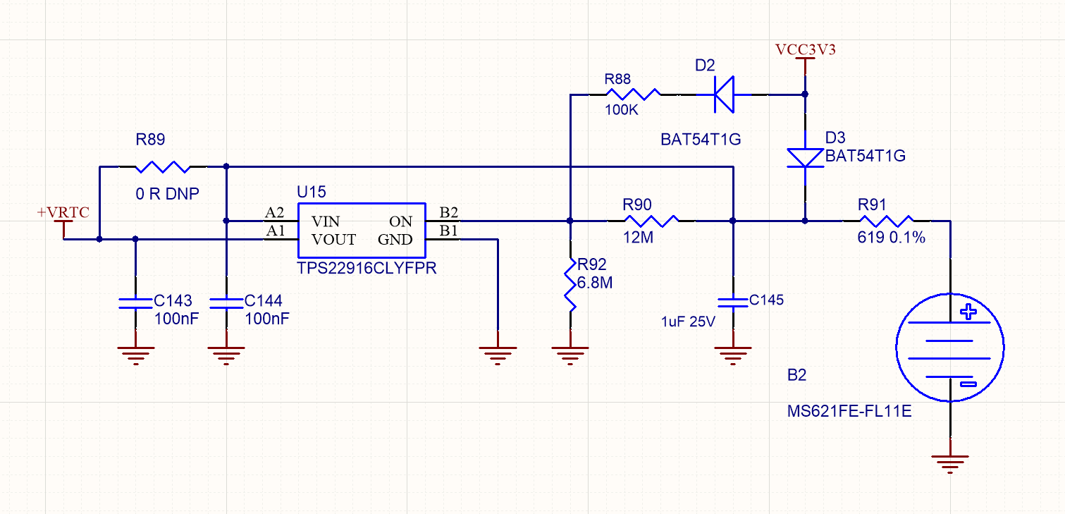 TPS22916 Switch to disconnect a rechargeable coin lithium battery
