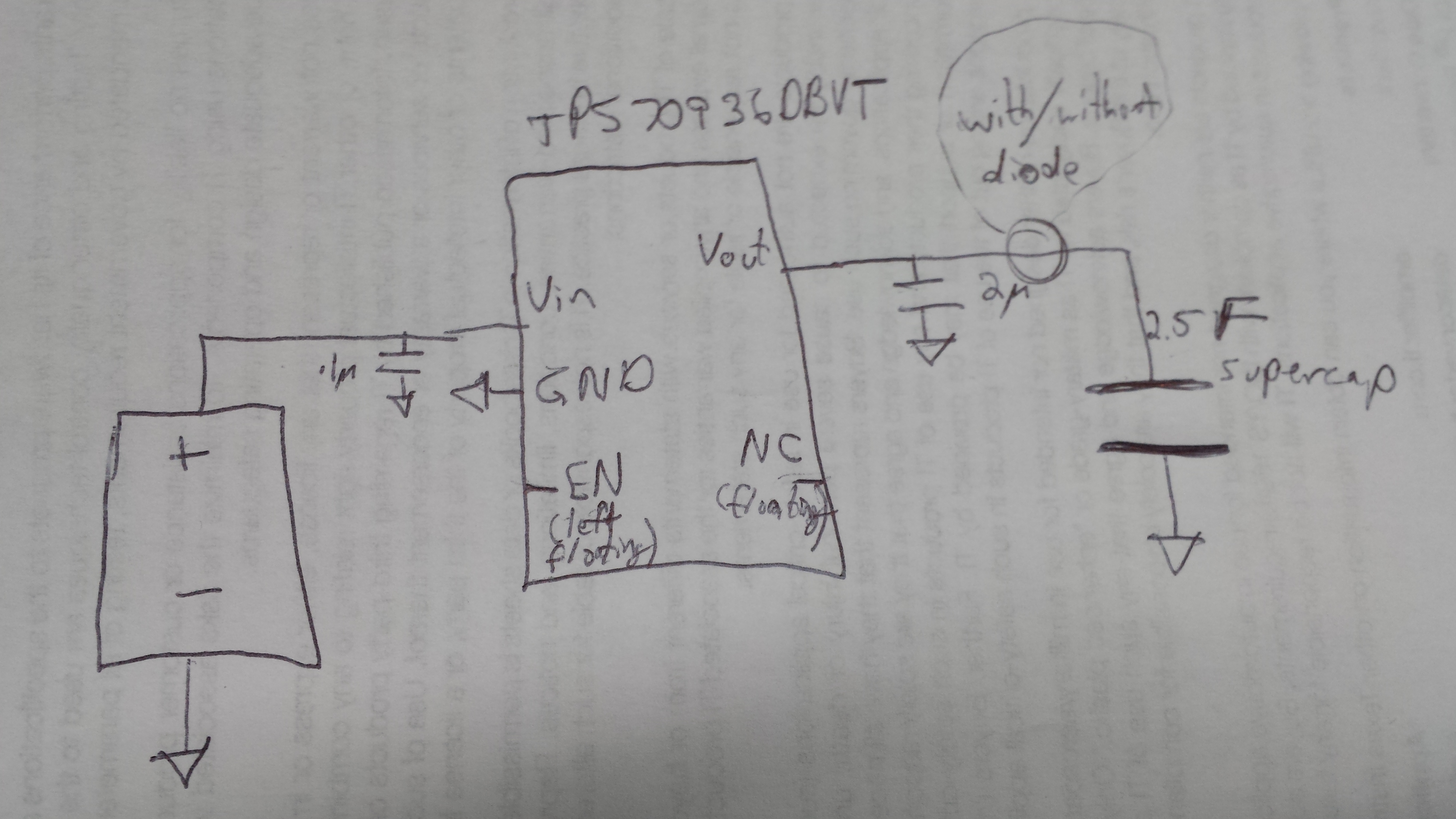 TPS70936DBVT ground pin current high (possibly because I'm using it ...