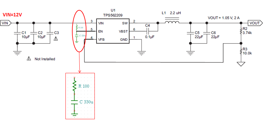 TPS562209 - About RC delay circuit of EN - Power management forum ...