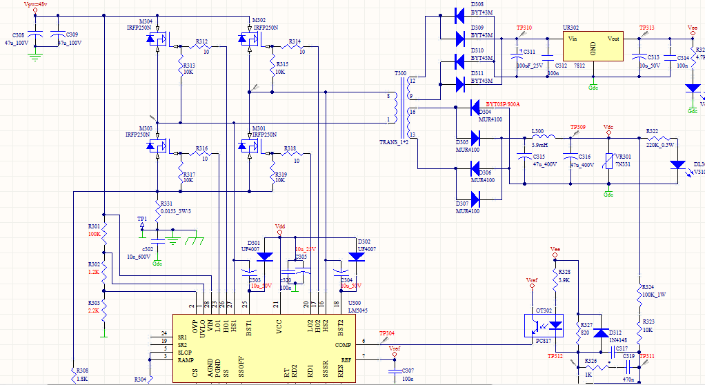 transformer waveform in fullbridge inverter with LM5045 - Power ...