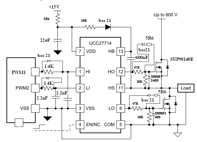 UCC27714: Floating Drive oscillation at Pin 11 of UCC27714 - Power ...