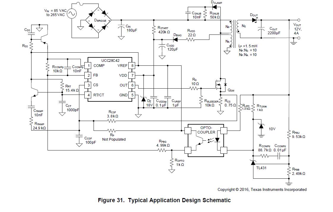 UCC28C43: Datasheet Typical Application Transformer - Power management ...