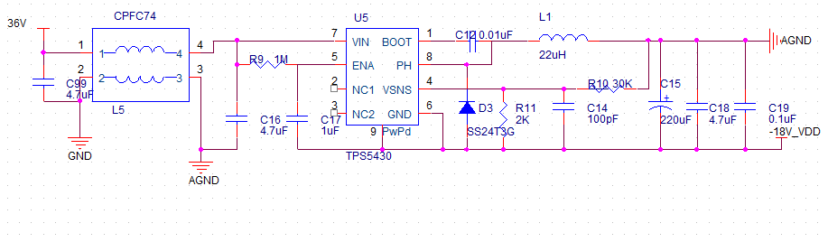 TPS5430: schematic check --negative output - Power management forum ...