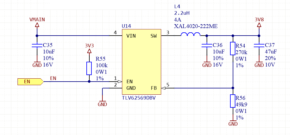 TLV62569: Design check for 3.8V-5V input, 3.8V output - Power ...