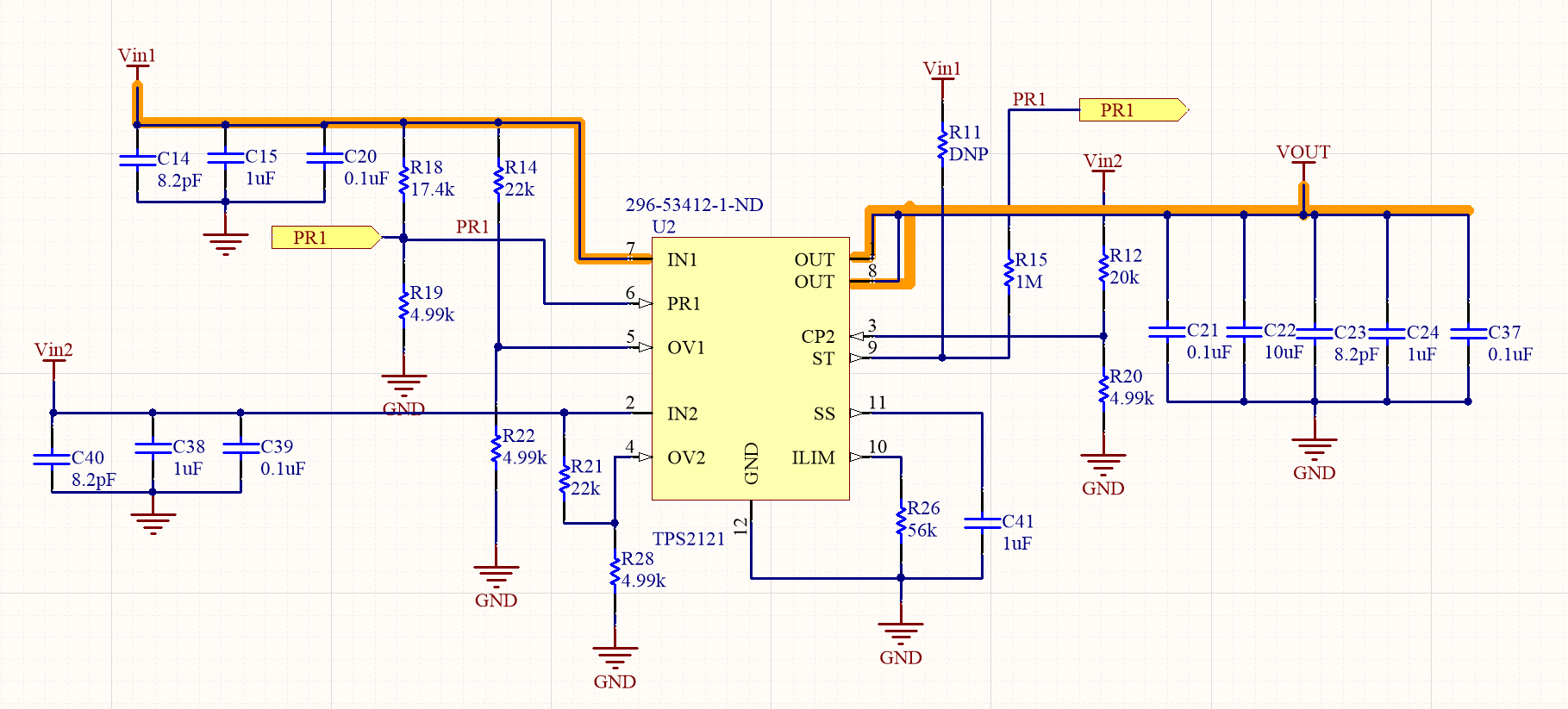 TPS2121EVM-023: Voltage and Current observed Vin1 when voltage is ...