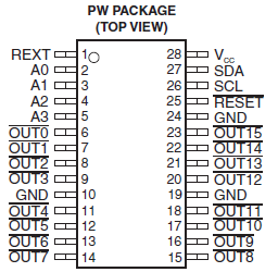 TLC59116: About short circuit test data between adjacent pins - Power ...