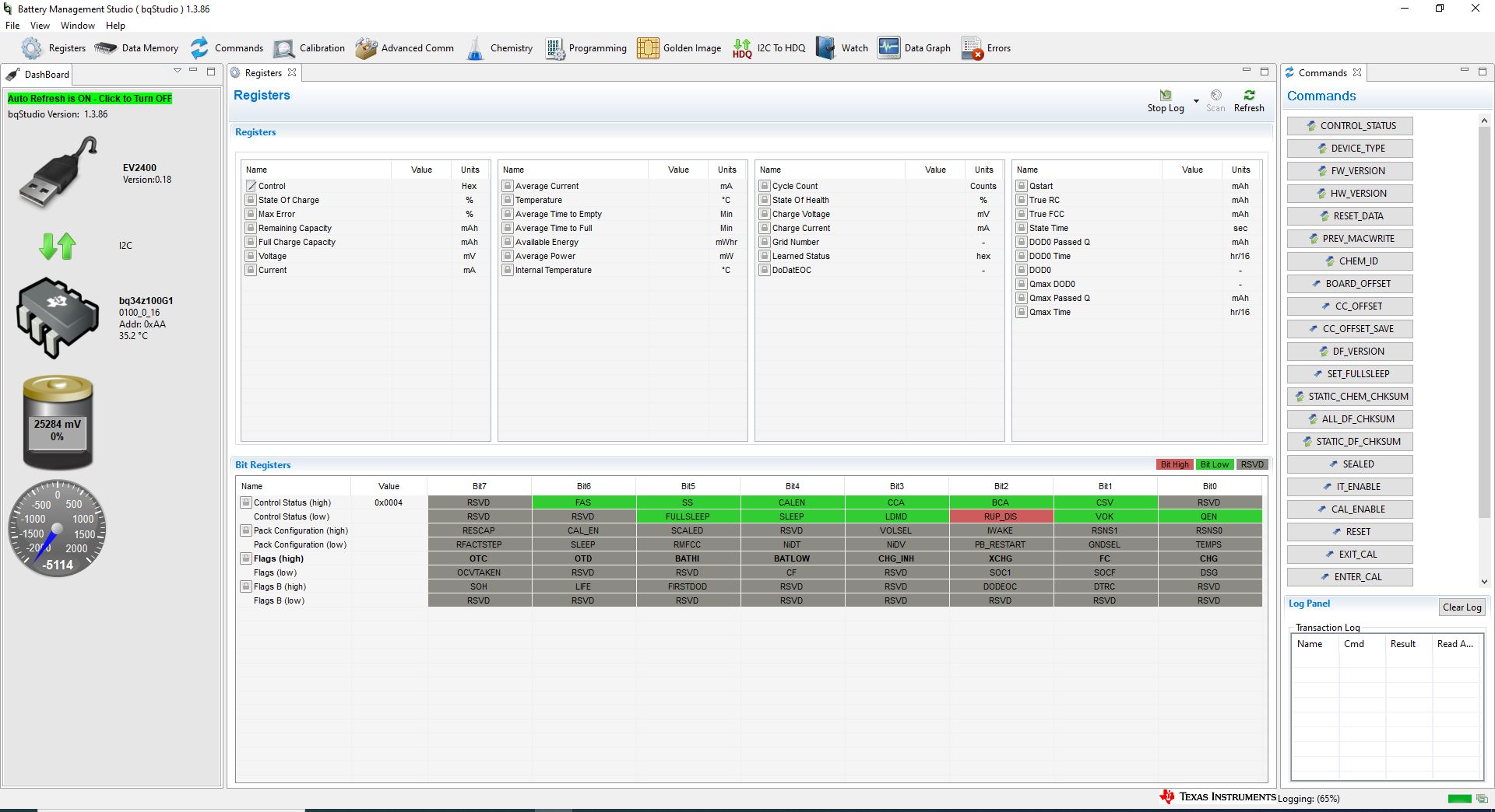 BQ34Z100-G1: During Learning Cycle Communication to PC via E2400 is ...