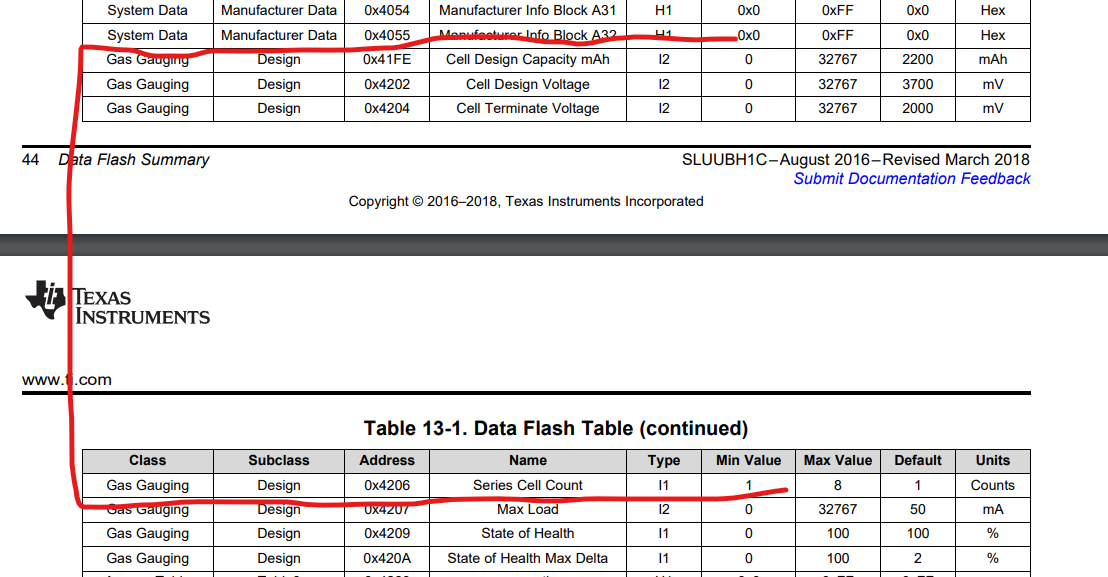 BQ35100: How to program gas gauge/design registers? - Power management ...