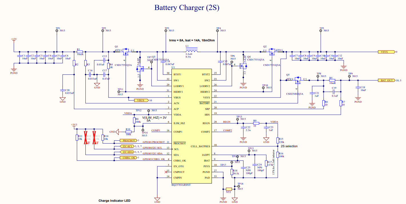 BQ25703A Connection of Buck converter to battery charger Reduce