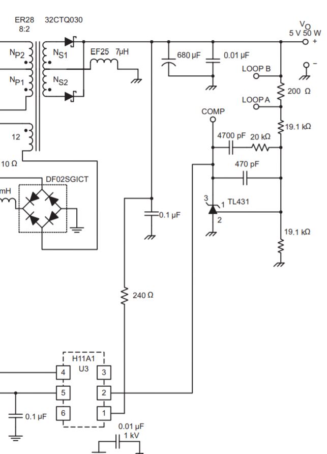 UCC256301: FEEDBACK COMPONENT VALUES FOR UCC256301 - Power management ...