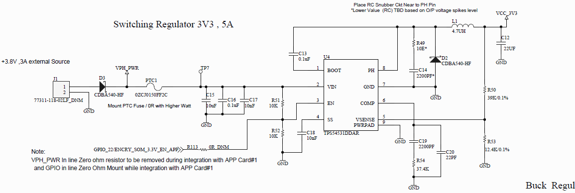 TPS54531: TPS54531DDAR IC not generates 3.3V as output with input ...