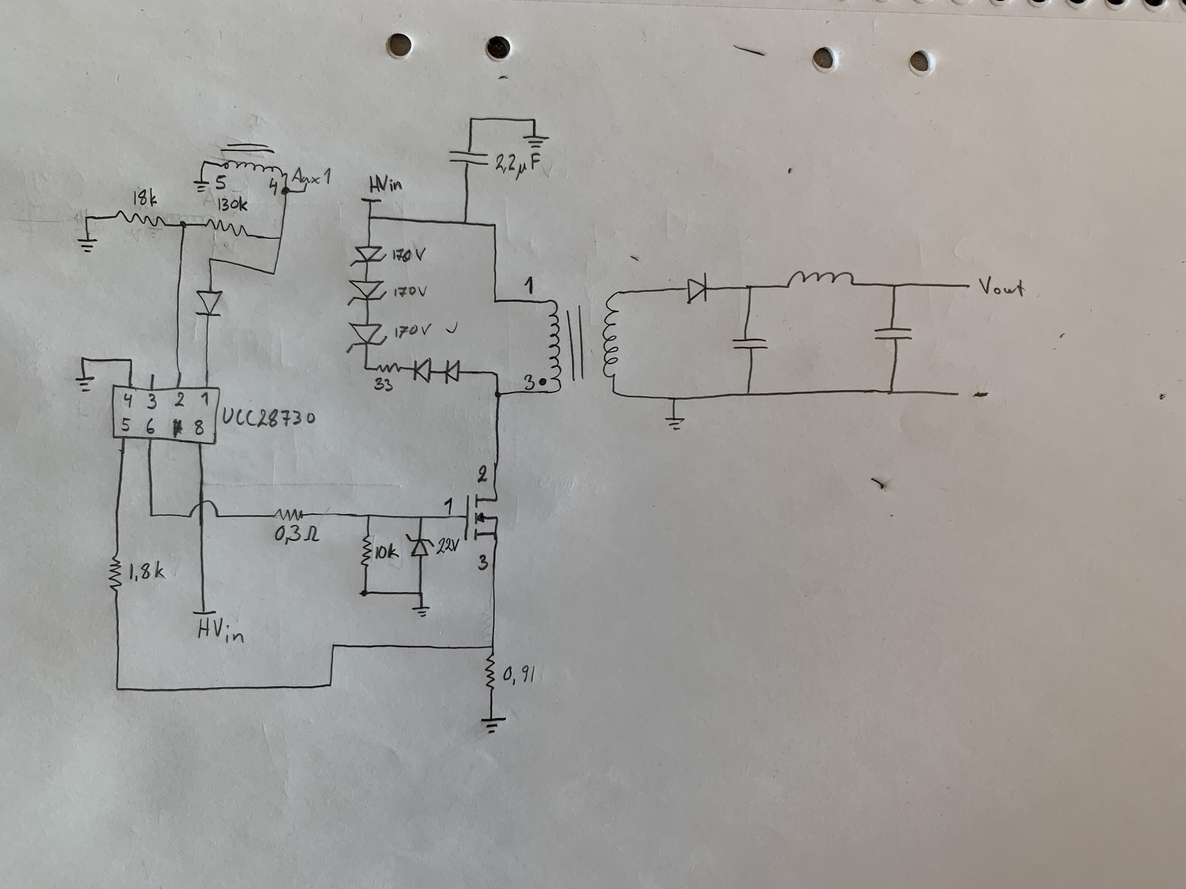 UCC28730: Does not switch as expected, too low output voltage 