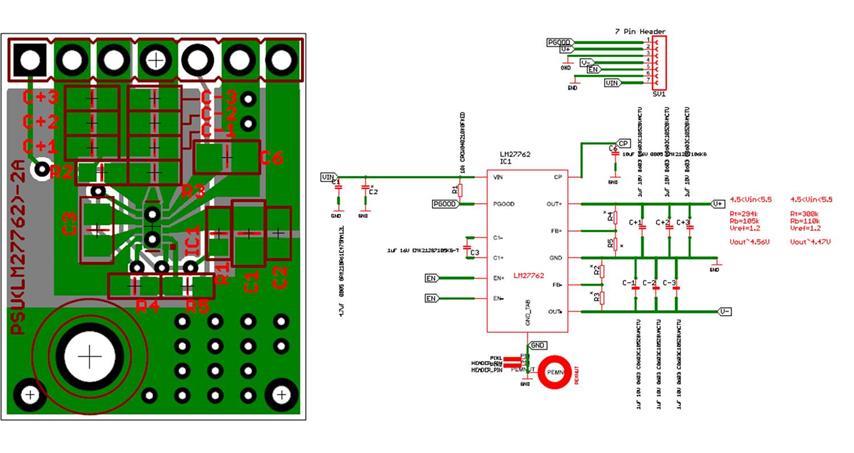 LM27762: Startup issues for invertor, layout question - Power 