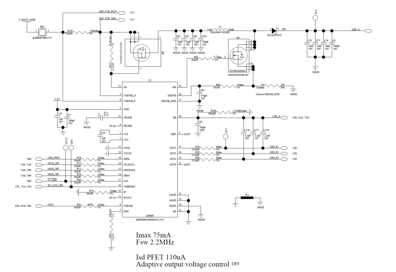 LP8860 feedback, Pulse skipping, high ripple and noise issue - Power ...