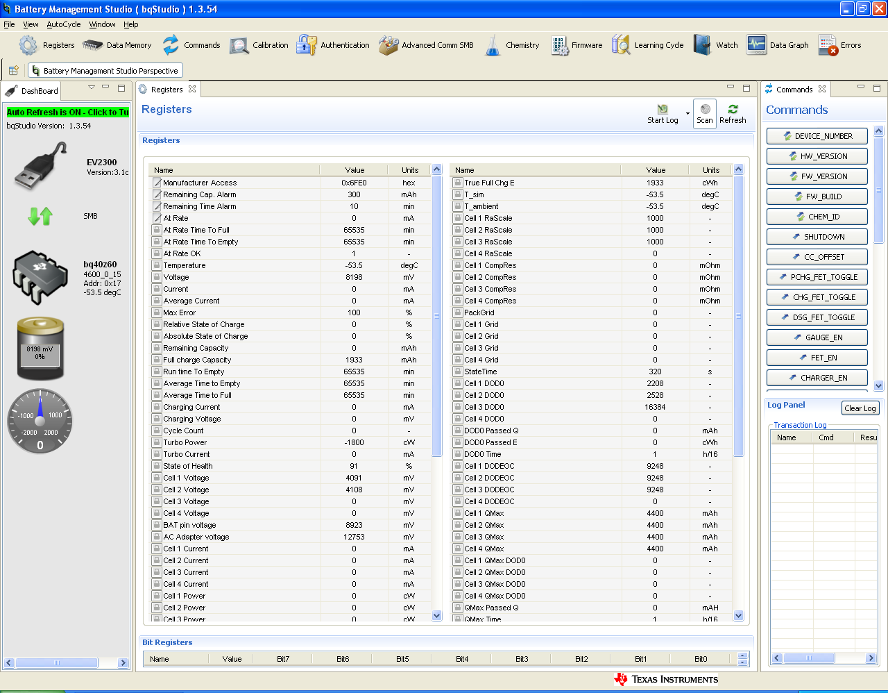 BQ40Z60: EV2300 and custom board problem - Power management forum ...