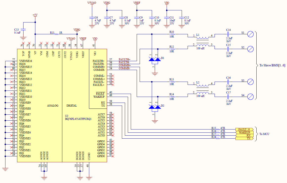 BQ76PL455A-Q1: Master BMS: COMM to UART translator - Power management ...