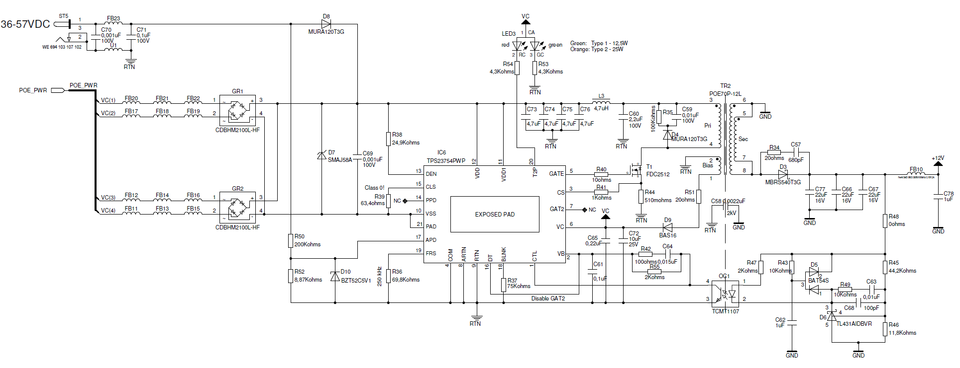 TPS23753A low cost design using Würth 749119350 - Power management ...