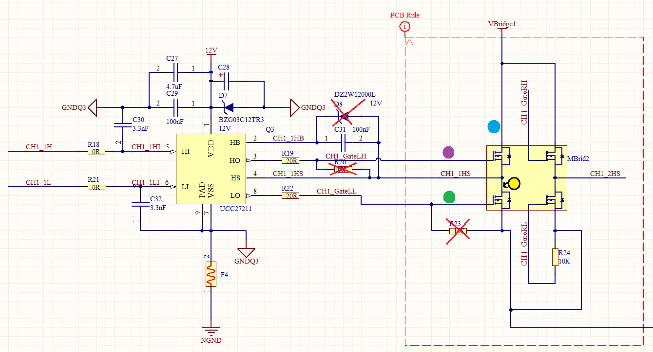 UCC27211: Noise and short-circuit in the High side gate of a Full ...