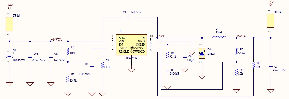 Tps54160: Oscillation On 5v Output - Power Management Forum - Power 