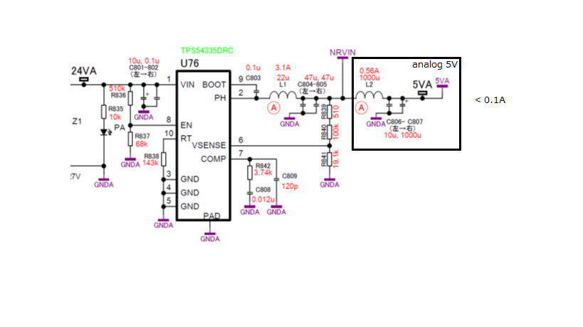 TPS54335A: lc filter for analog circuit - Power management forum ...