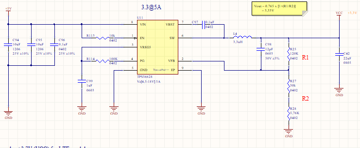 TPS56628: TPS56628DDA 5V to 3.3V problem - Power management forum ...