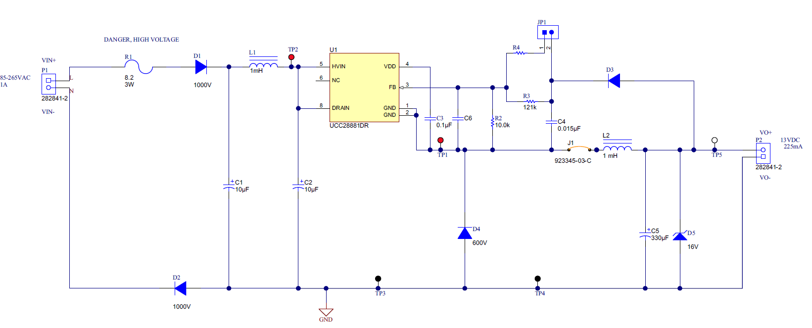 UCC28881EVM-680: 230Vac to 5Vdc/400mA - Power management forum - Power ...