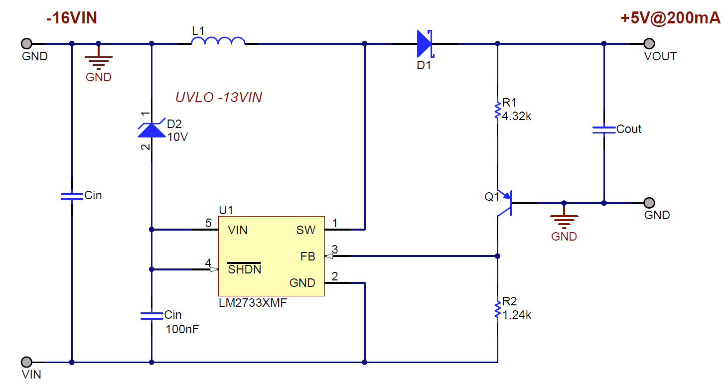 LM2733: may i use LM2733 to implement a power of negative -11v input ...