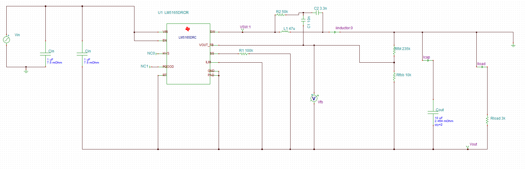 TINA/Spice/LM5165: Inverting Buck - Power management forum - Power ...