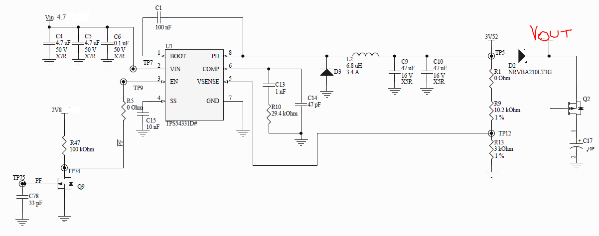 TINA/Spice/TPS54331: TPS54331 - Startup issues - Supercapacitor added ...