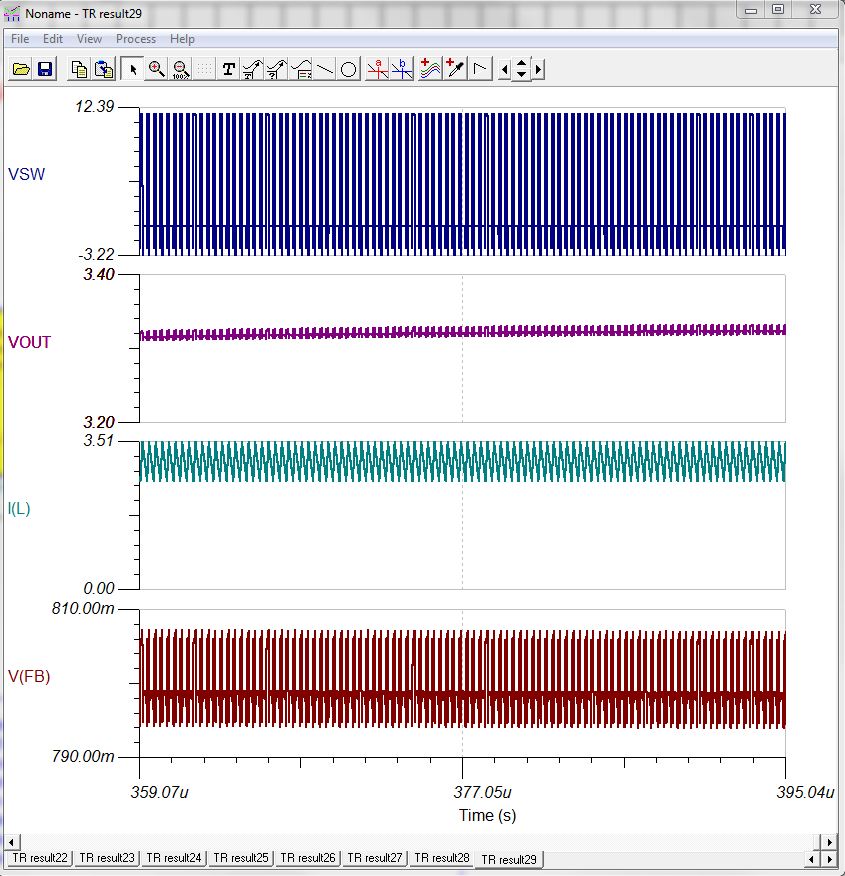 TPS62130 feedback voltage - Tina-TI simulation - Simulation, hardware ...