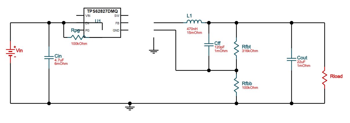 WEBENCH® Tools/TPS62827: schematic graphic is not connected ...