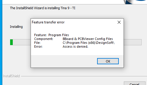 Tina 90 installation fail. During install I get this message. BB Board ...