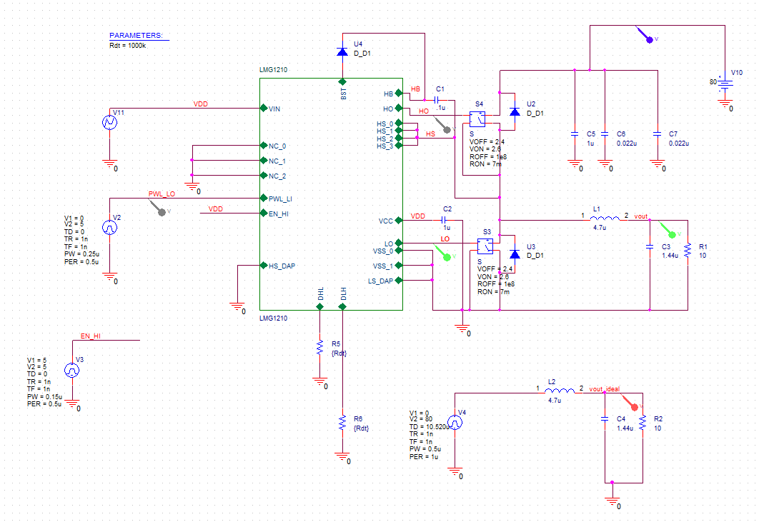 TINA/Spice/LMG1210: TINA/Spice/LMG1210 refrence design - Simulation ...