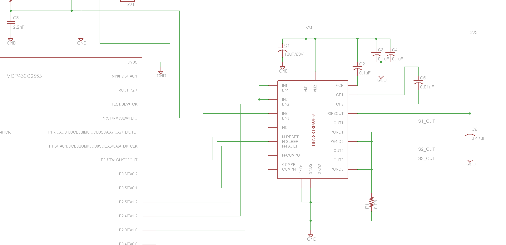 Custom Drv8313 Circuit Always gives Nfault low and charge pump not ...