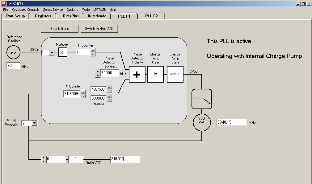 LMX2571 Fractional Spurs problem - Clock & timing forum - Clock