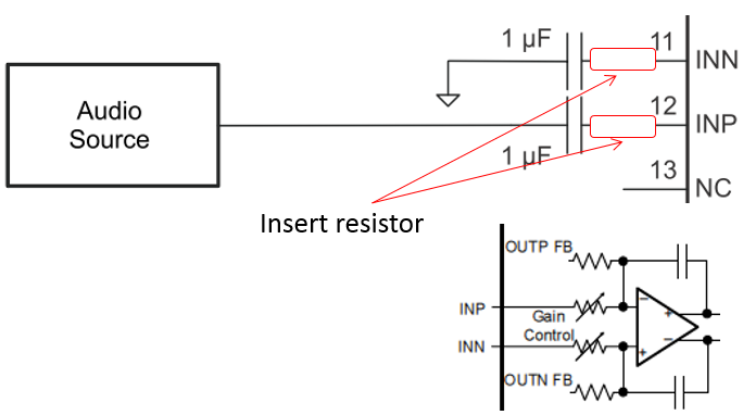 TPA3111D1: About INP and INP pin - Audio forum - Audio - TI E2E 