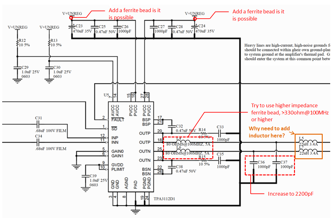 Reducing EMF on a TPA3112 design? - Audio forum - Audio - TI E2E ...