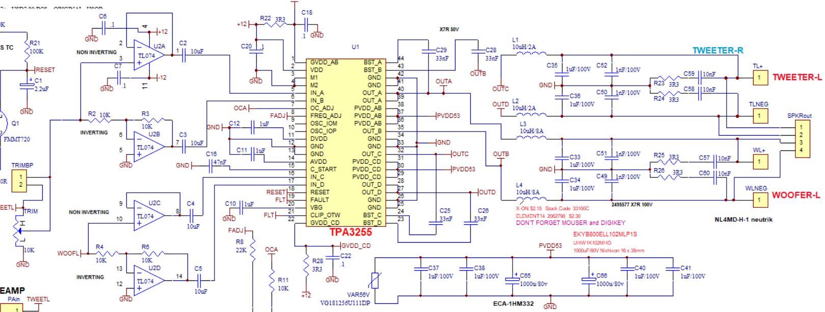 Tpa3255 2.1 Circuit Diagram