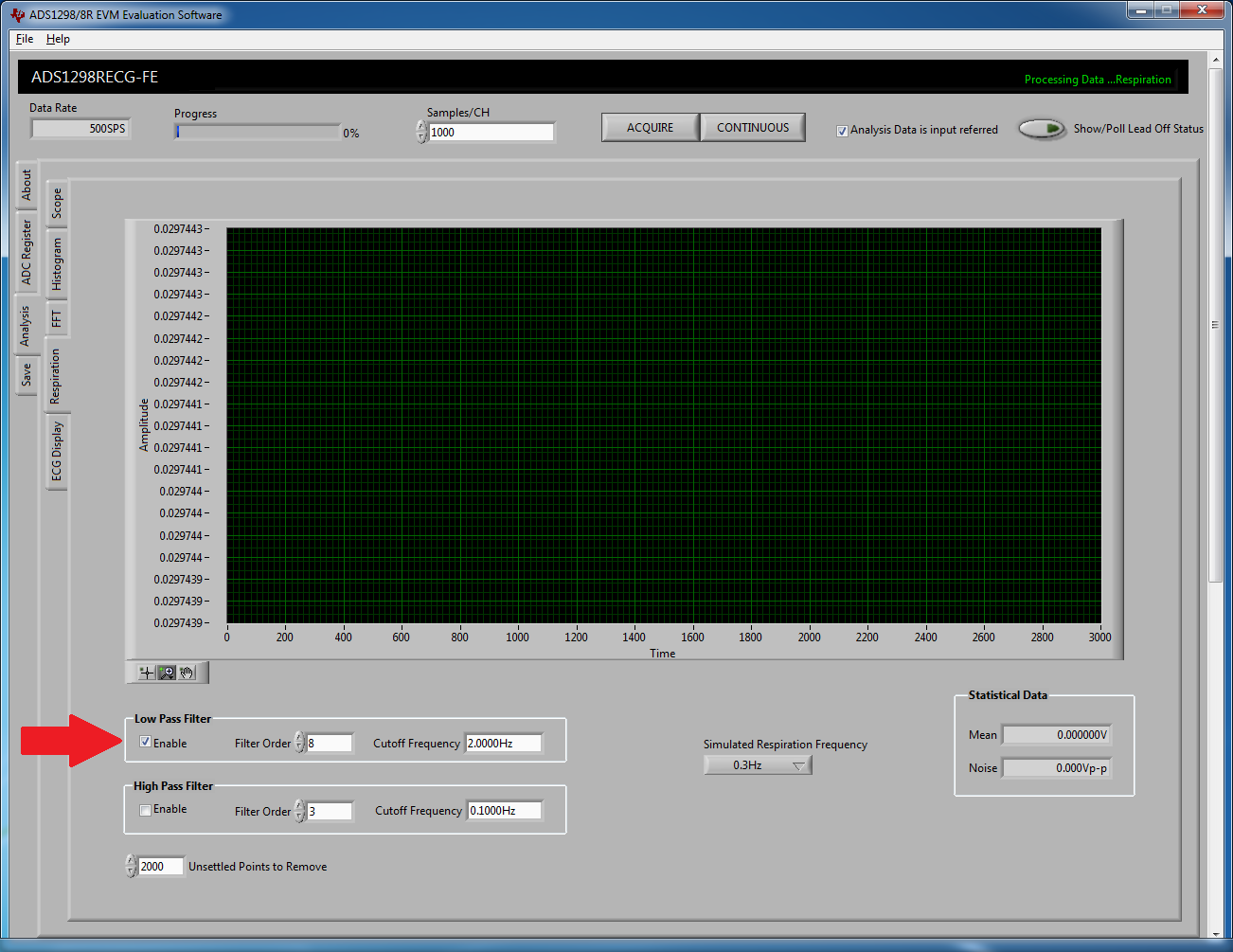 ADS1298RECGFE-PDK: Software low-pass filter used on respiration signal -  Data converters forum - Data converters - TI E2E support forums