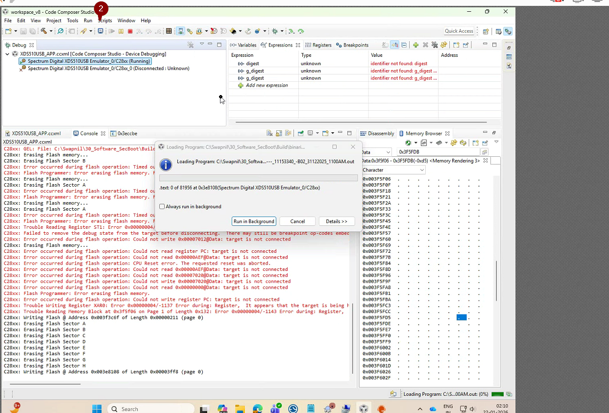 CCSTUDIO: Recommended CCS 8 procedure to reprogram application flash on ...