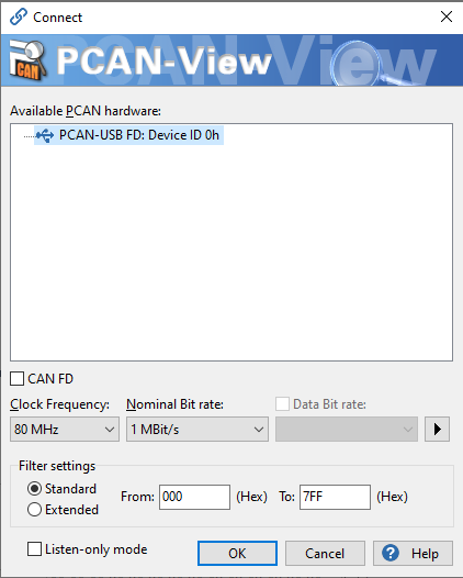 PCAN-View 5: Connecting to a CAN Bus 