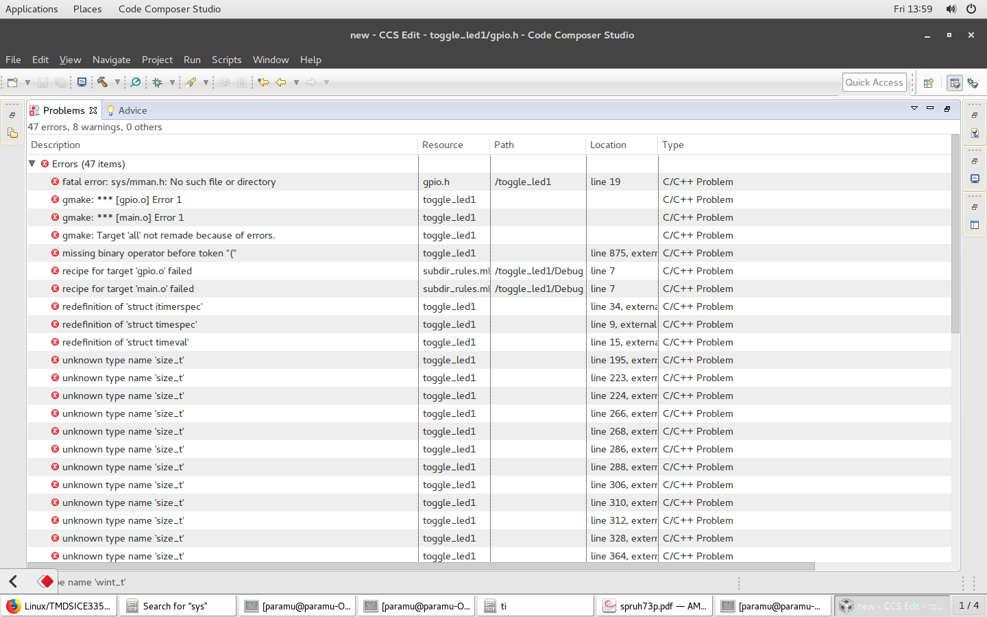 Linux/TMDSICE3359 GPIO LED toggle example Processors forum Processors TI E2E support forums