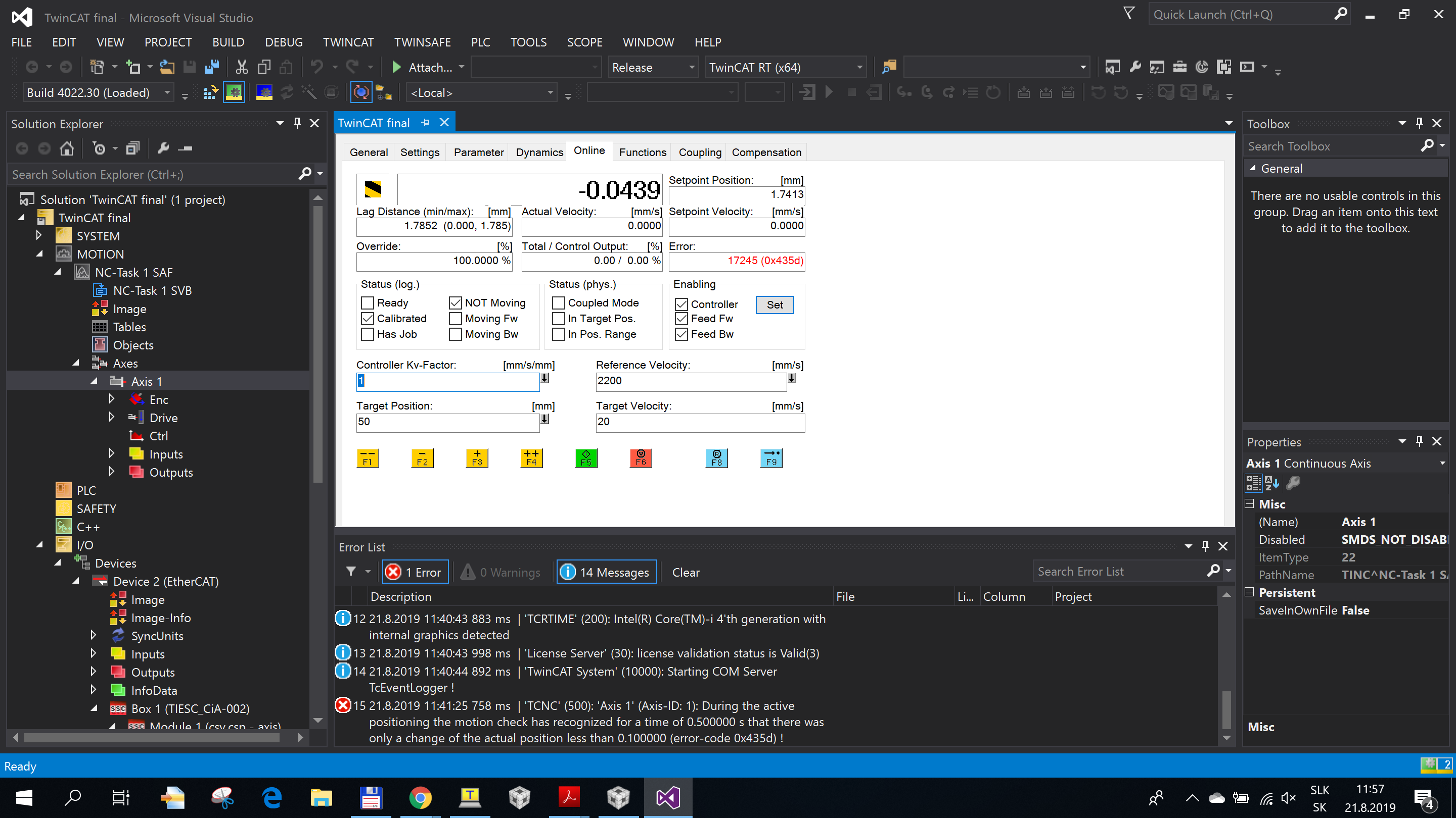 TMDSIDK437X: TwinCAT issue with CIA402 example - Processors forum 