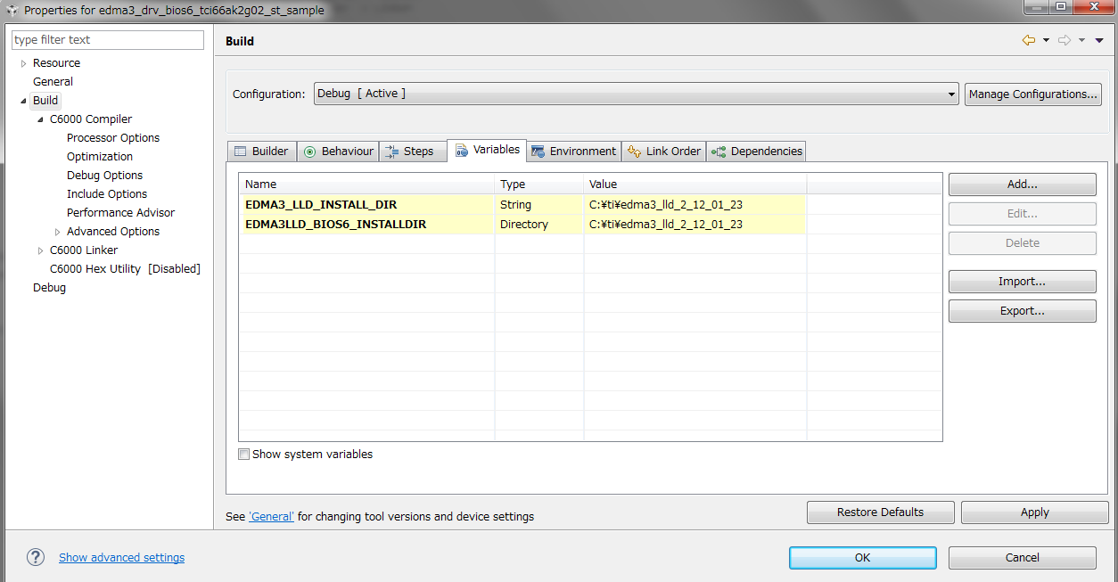 [66AK2G02] Build failed with edma3 example from LLD Processors forum