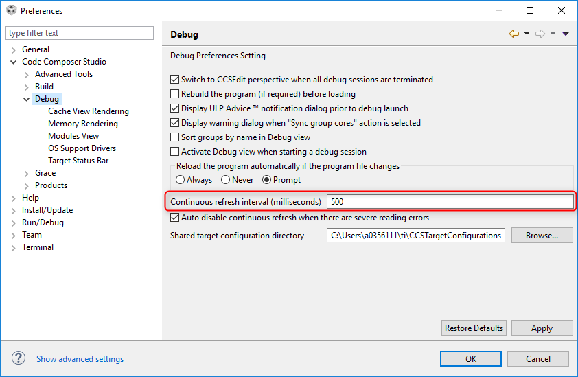 CCS/MSP430F5438A: Execution state prevent access during debugging ...