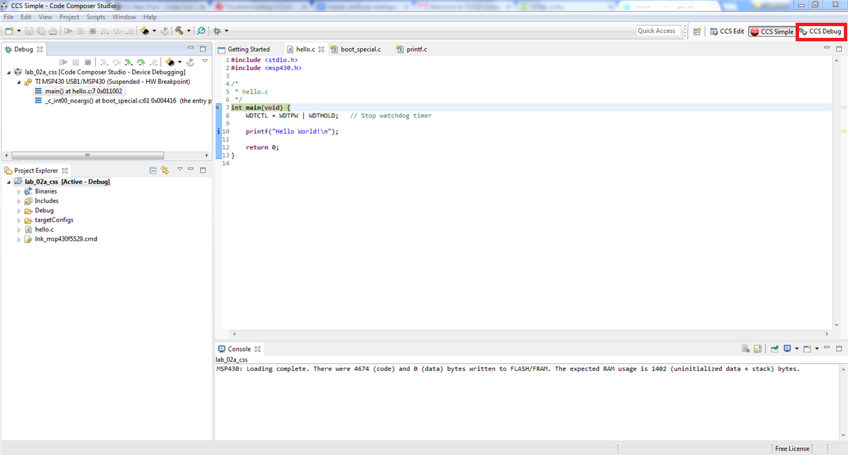 CCS 6 issue to resume when in debug mode - Code Composer Studio forum ...