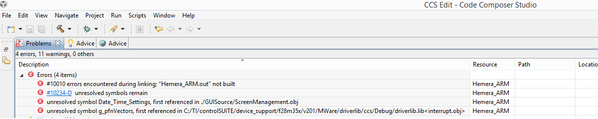 Resolved Errors Encountered During Linking Code Composer Studio Forum Code Composer Studio Ti E2e Support Forums