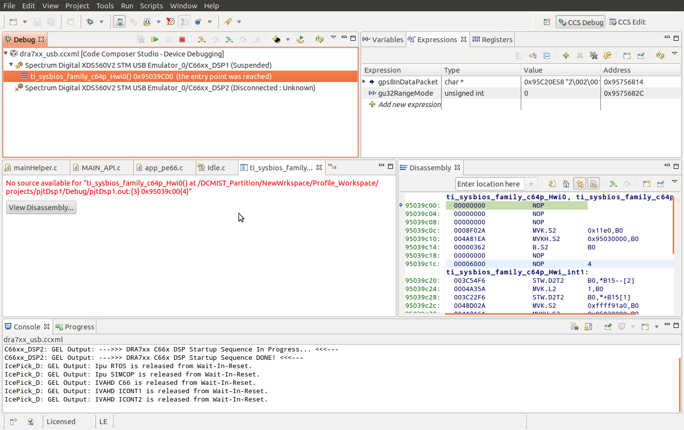 CCS/AM5728: Debugging DSP cores using CCS - Code Composer Studio forum - Code  Composer Studio™︎ - TI E2E support forums