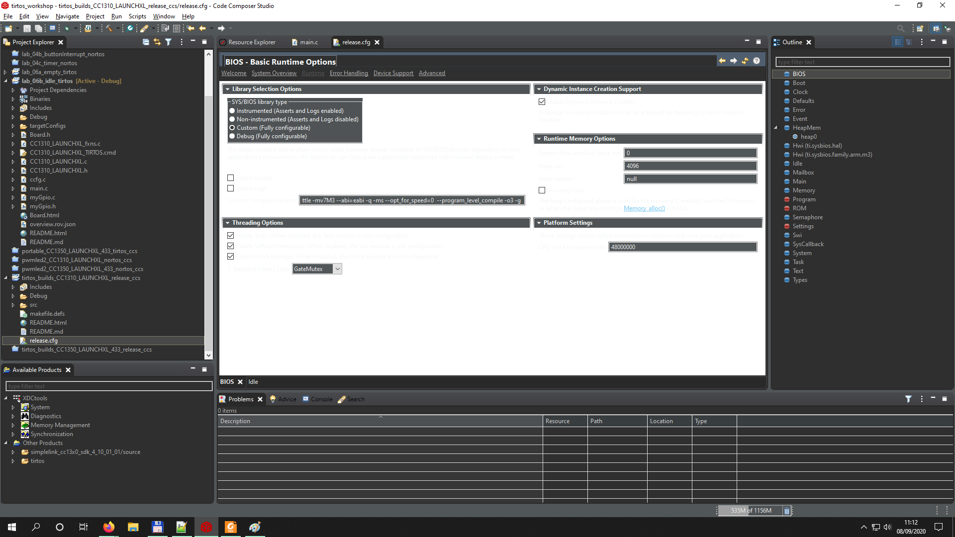 CCS/LAUNCHXL-CC1310: Dark Theme And XGConfig Editor - Code Composer ...